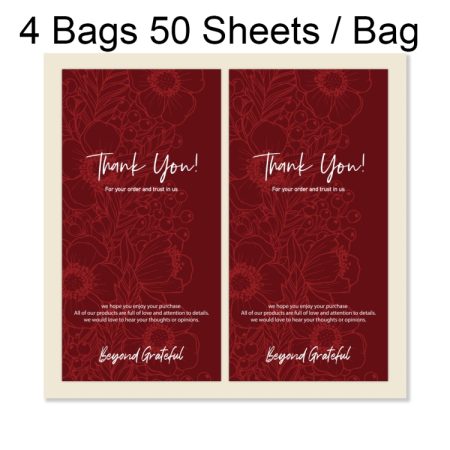 4 Bags 50 Sheets / Bag  Rectangular Stickers Gift Box Sealing Stickers, A1, A2, A3