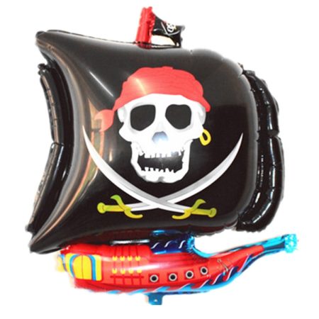 5PCS Pirate Ship Balloon Cartoon Halloween Aluminum Film Balloon