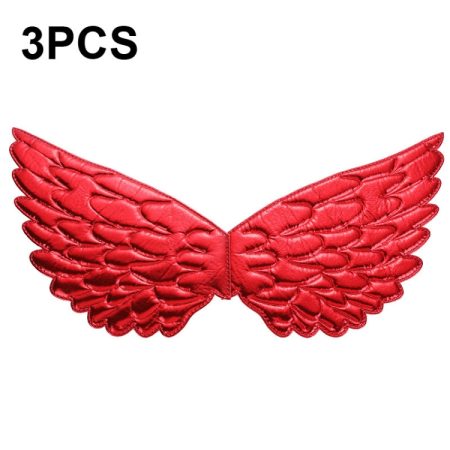 3 PCS Children Prom Dress Up Wings Elf Colorful Wings Party Costume Props, 3 PCS Red, 3 PCS Silver, 3 PCS White, 3 PCS Deep Purple, 3 PCS Fantasy Rainbow, 3 PCS Fantasy White, 3 PCS Light Rainbow, 3 PCS Deep Rainbow, 3 PCS Gold, 3 PCS Black