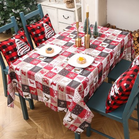 Christmas Printed Tablecloths Table Runners Christmas Tabletop Decorations 150 X 180cm, Type A, Type B, Type C, Type D, Type F