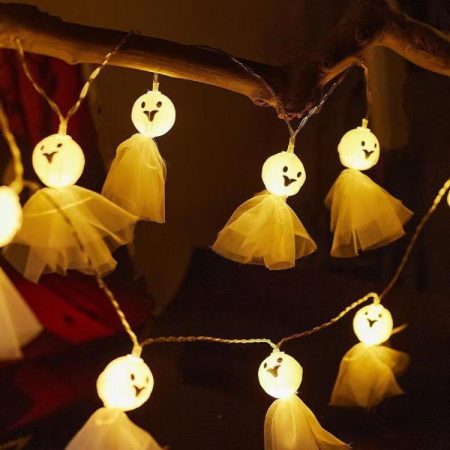 LED Halloween Decoration Luminous Cloth Ghost Ornament String Light, 1.5m 10 Lights, 3m 20 Lights, 6m 40 Lights