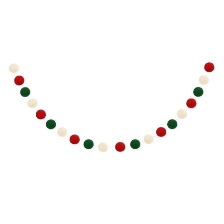 2m Wool Felt Balls Garland 20 Balls Colorful Flags For Festival Party Christmas Home Decoration