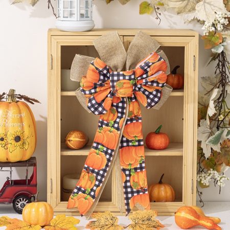 Thanksgiving Decorations Harvest Festival Home Wreath Bow Pendant, A Type, B Type, C Type