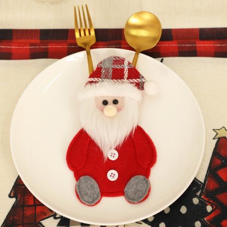 Christmas Table Decorations Home Cartoon Knife and Fork Cover, Old Man, Snowman, Elk