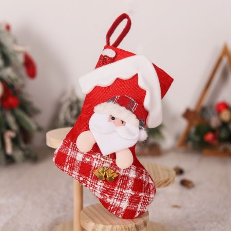 House-shaped Christmas Stockings Gift bag Christmas Eve Decoration Candy Stockings, Old Man, Snowman, Elk