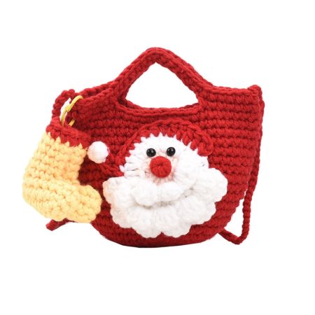 Christmas Handmade Woolen Knitting Bag Santa Claus Finished Bag