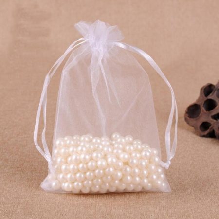 100 PCS Gift Bags Jewelry Organza Bag Wedding Birthday Party Drawable Pouches, 13X18cm